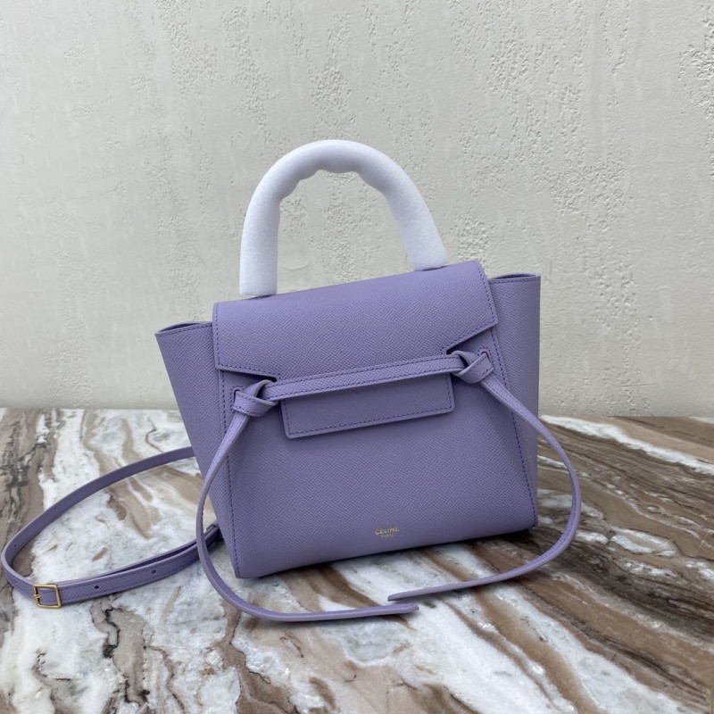 Replica Celine Ladies Purple Nano Belt Bag In Laminated Calfskin